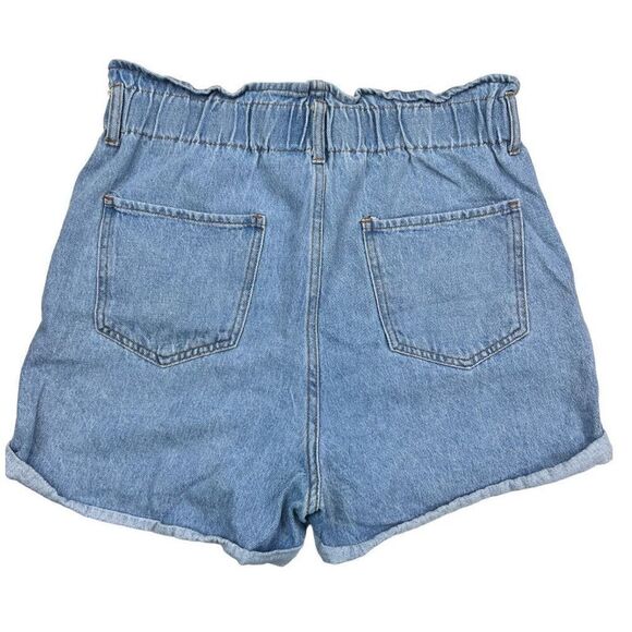 SONG Shorts Women's Large Button Fly Elastic Waist Blue Denim MOM Jean Shorts - Picture 3 of 6